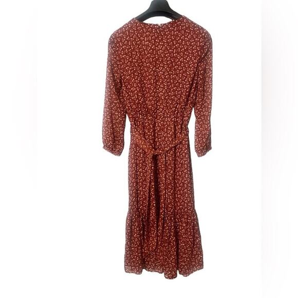 J.CREW POINT SUR FAUX WRAP DRESS IN SPARKLE FLORAL CHAMPAGNE SIZE 2 - Picture 3 of 9